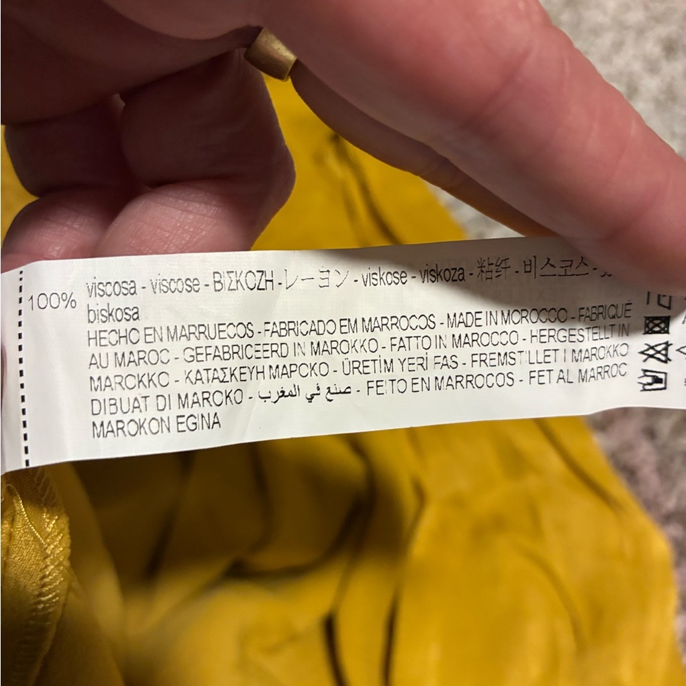 Zara Mustard Yellow Satin Maxi Slip Dress with Spaghetti Straps - Picture 4 of 4